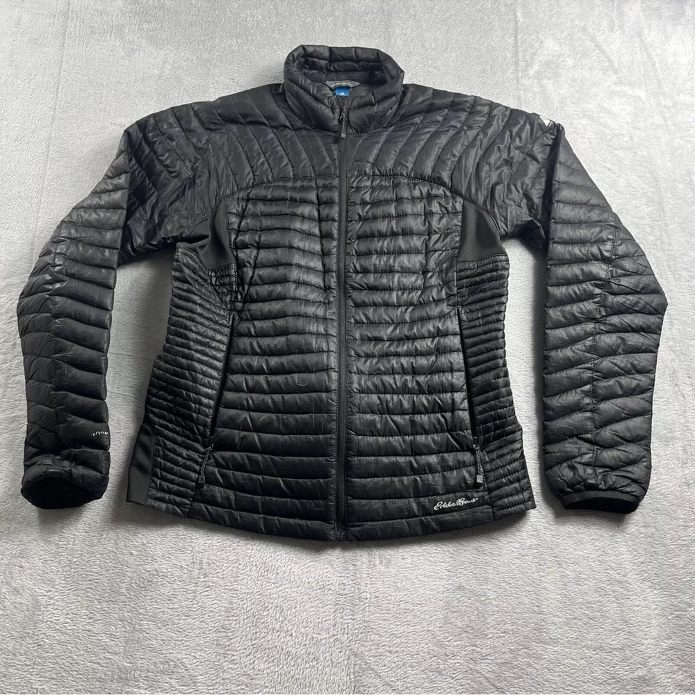 Eddie Bauer Black Down Jacket (First Ascent Storm) with Quilted Design